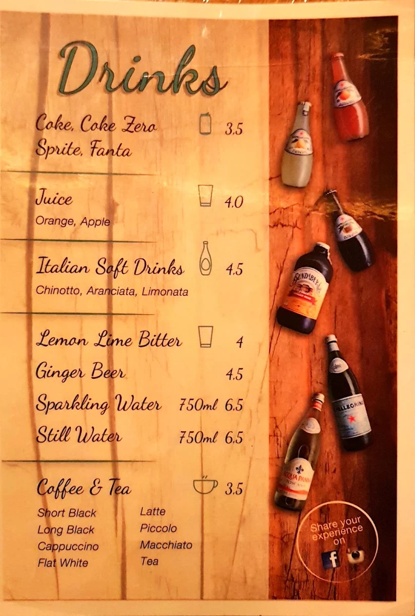 Menu, Nude Pizza
