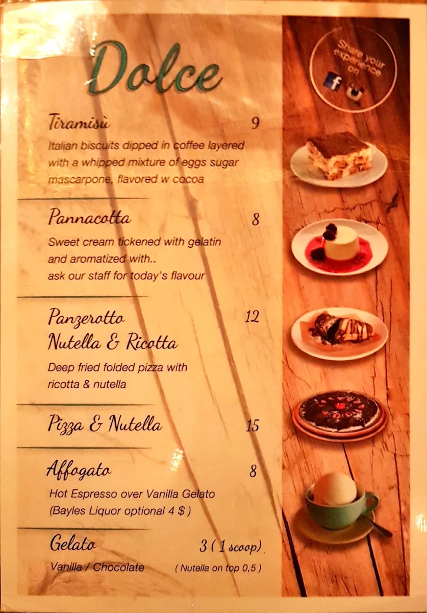 Menu, Nude Pizza