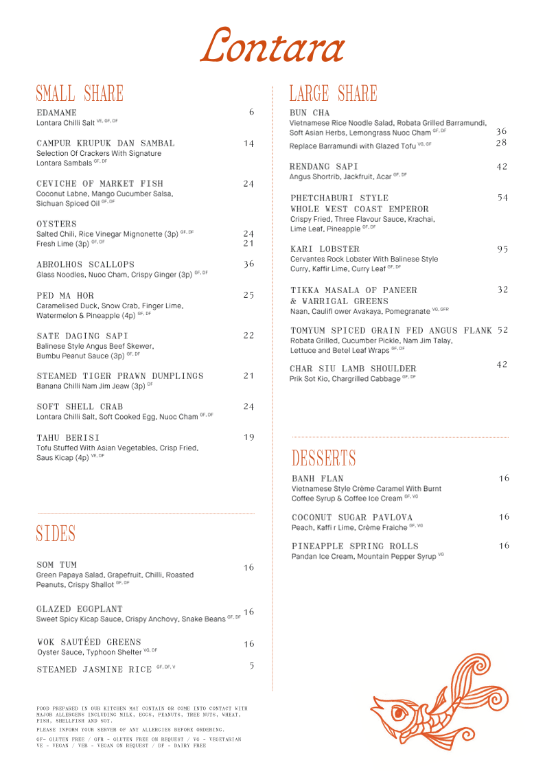 Menu, Lontara