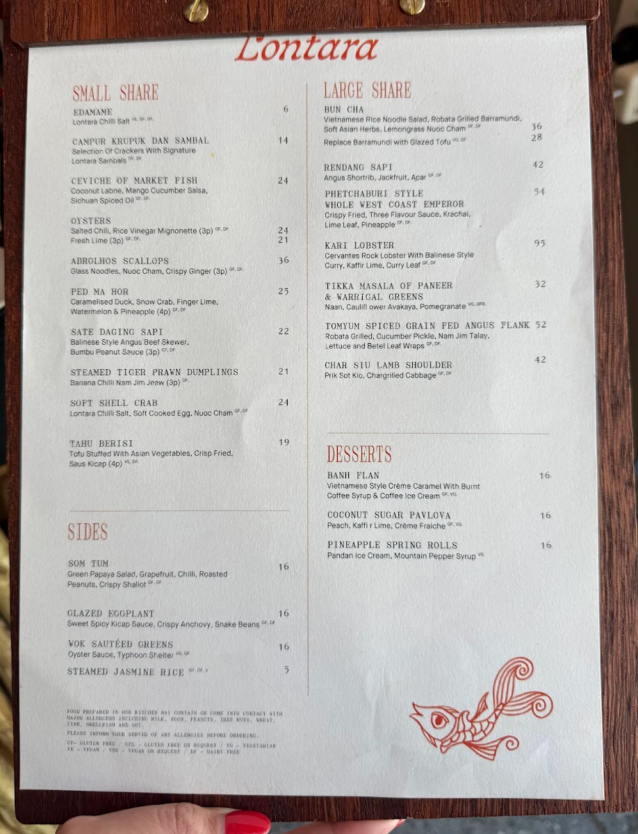 Menu, Lontara