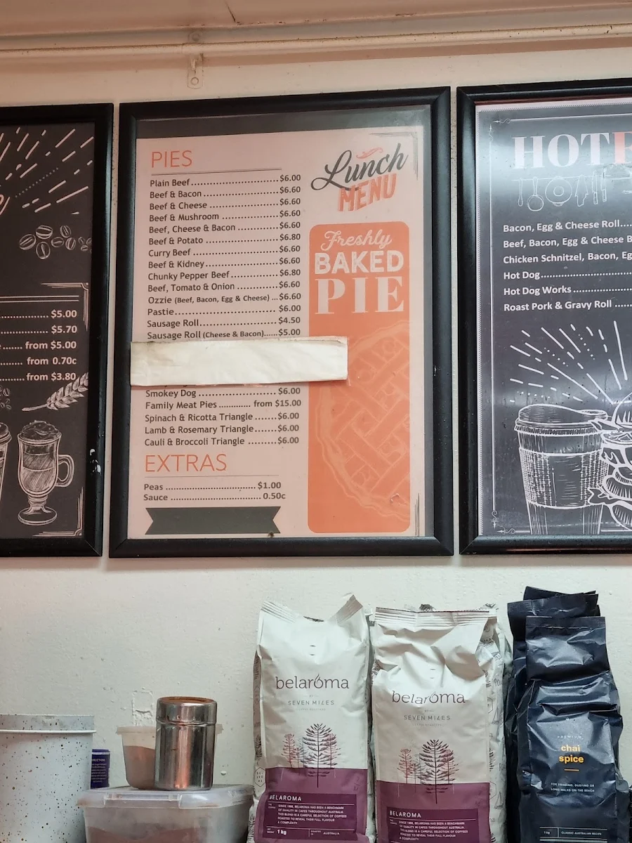 Menu, Bazza's Bakehouse