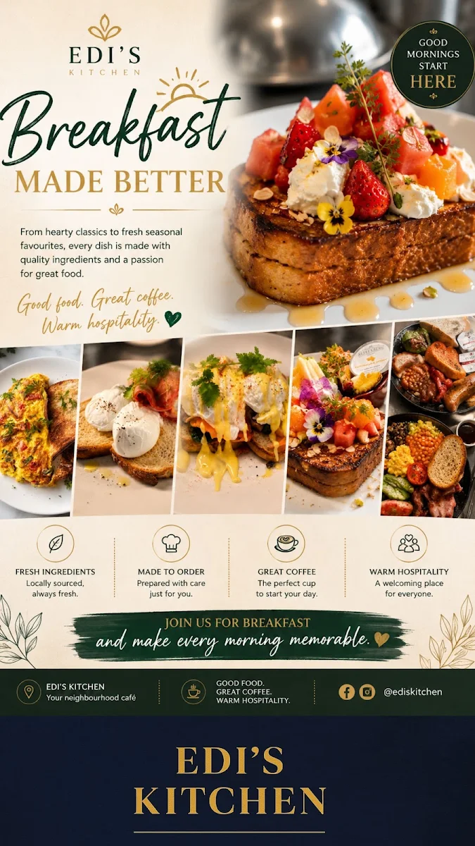 Menu, EDI'S KITCHEN