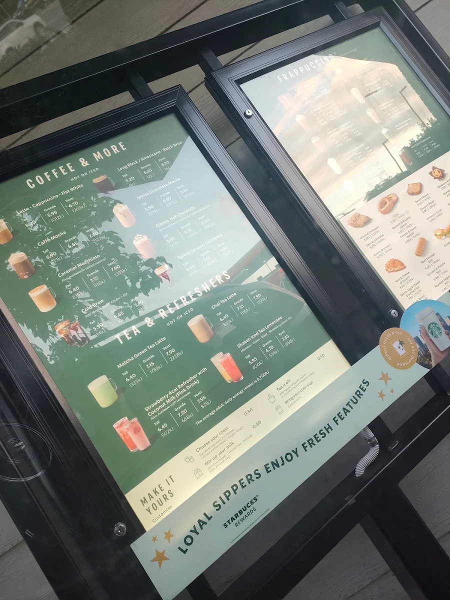 Menu, Starbucks Ashmore Drive Thru