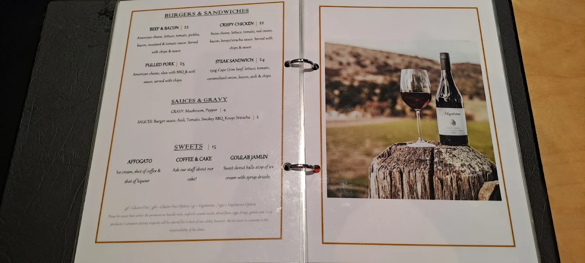 Menu, Waterman's Hotel