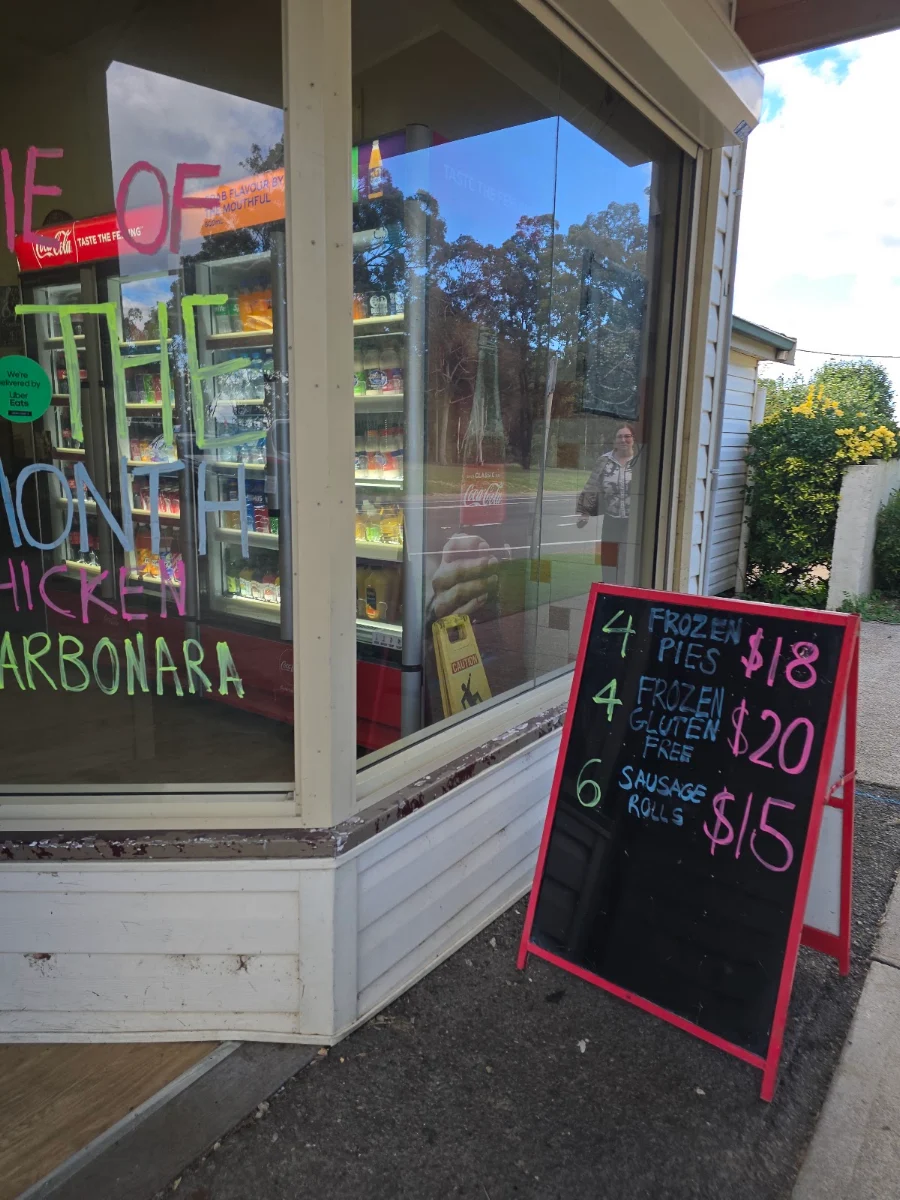 Menu, Ridgey Didge Pies