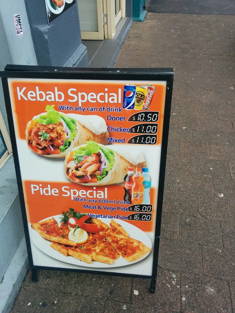 Menu, Darby St Kebabs and Pide