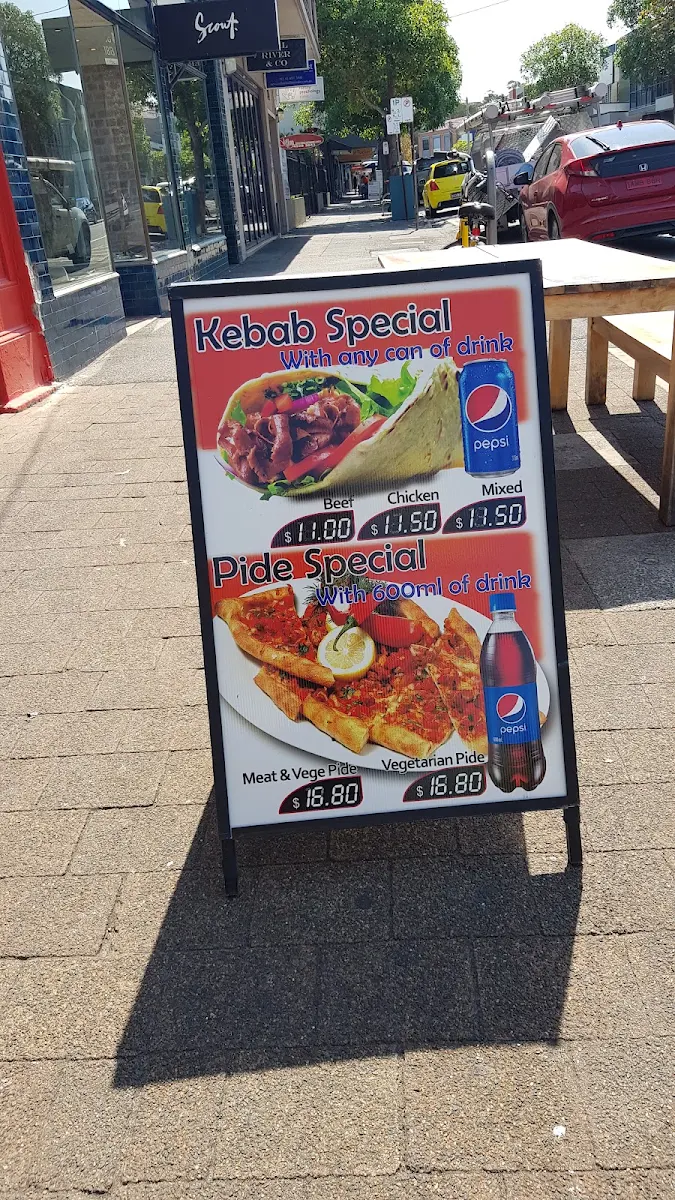 Menu, Darby St Kebabs and Pide