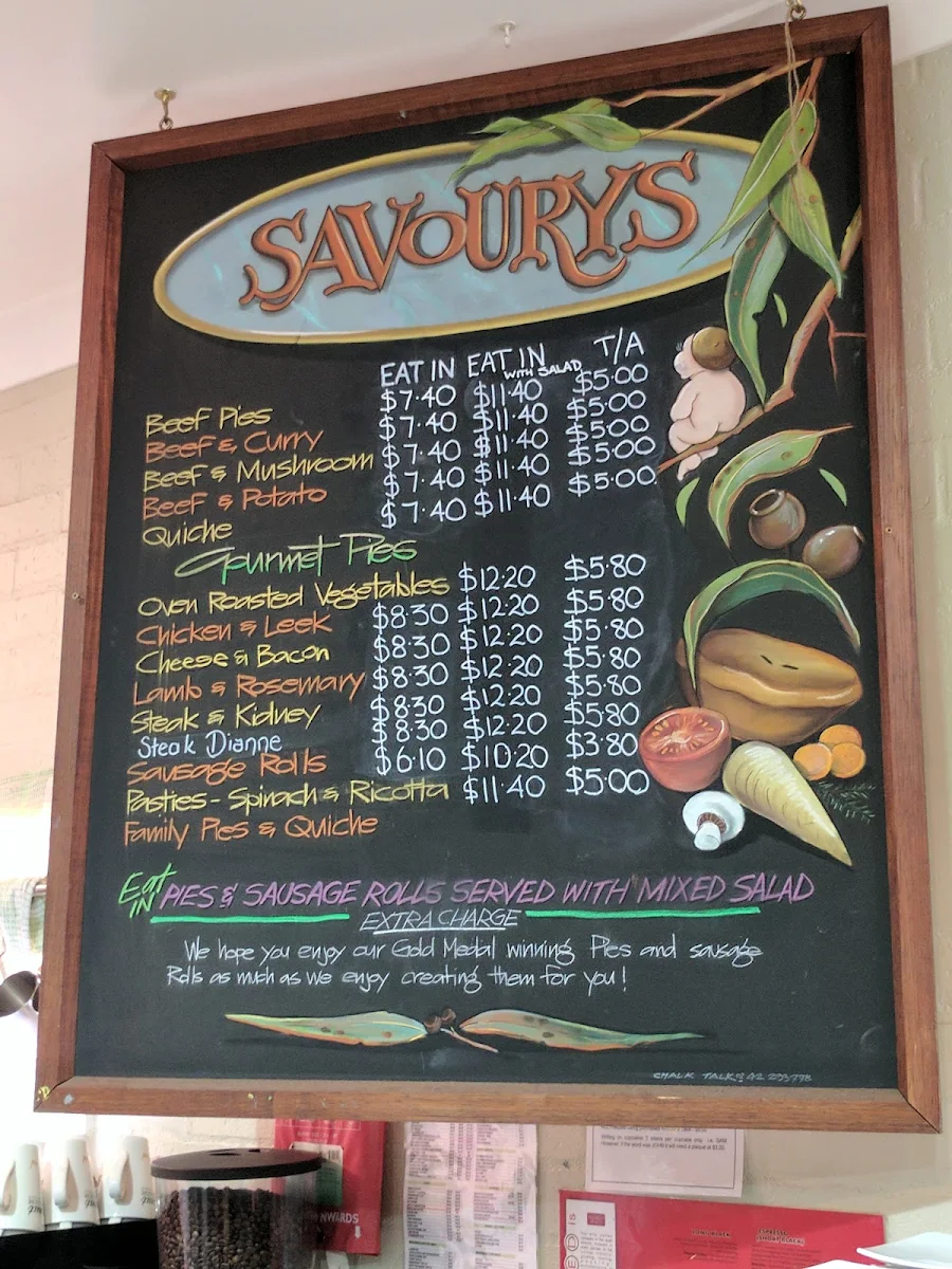 Menu, Gumnut Patisserie Berrima