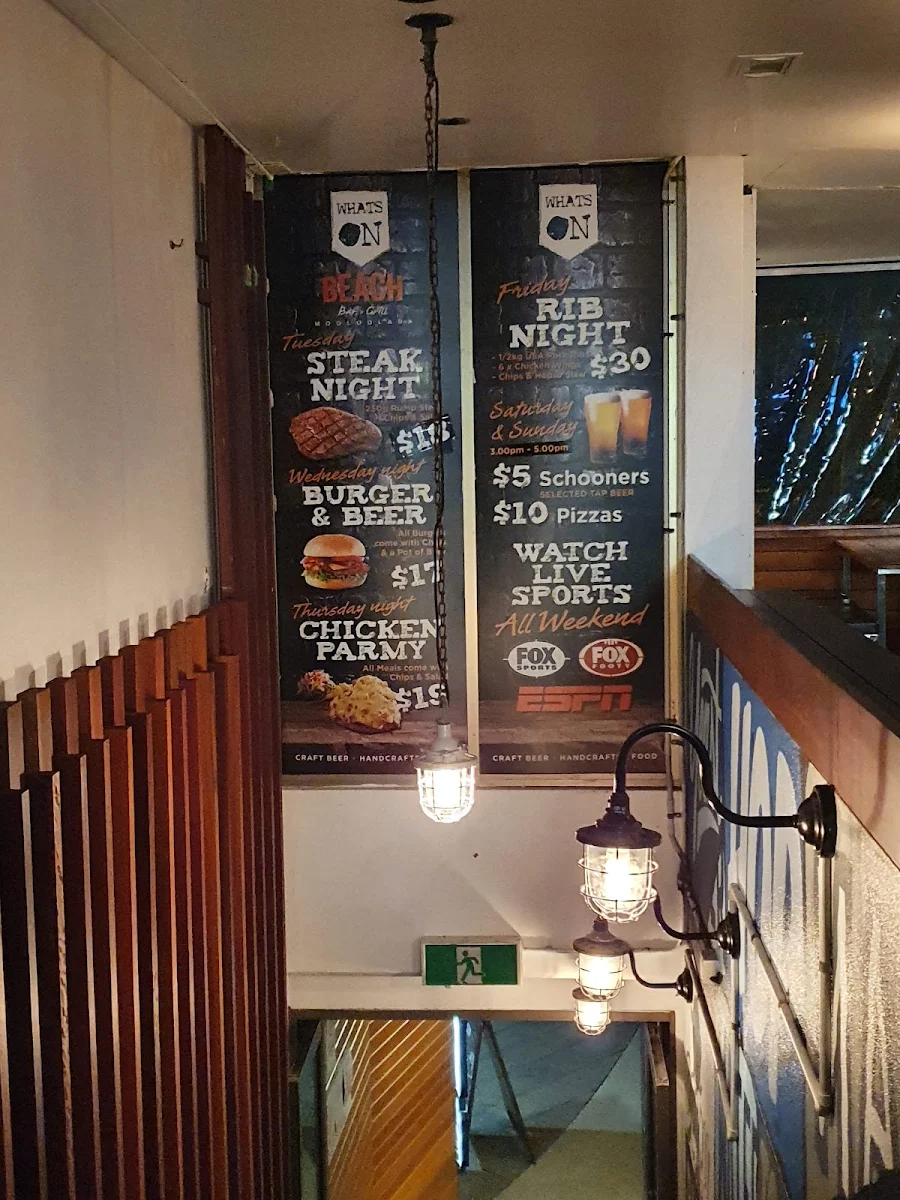 Menu, The Beach Bar & Grill