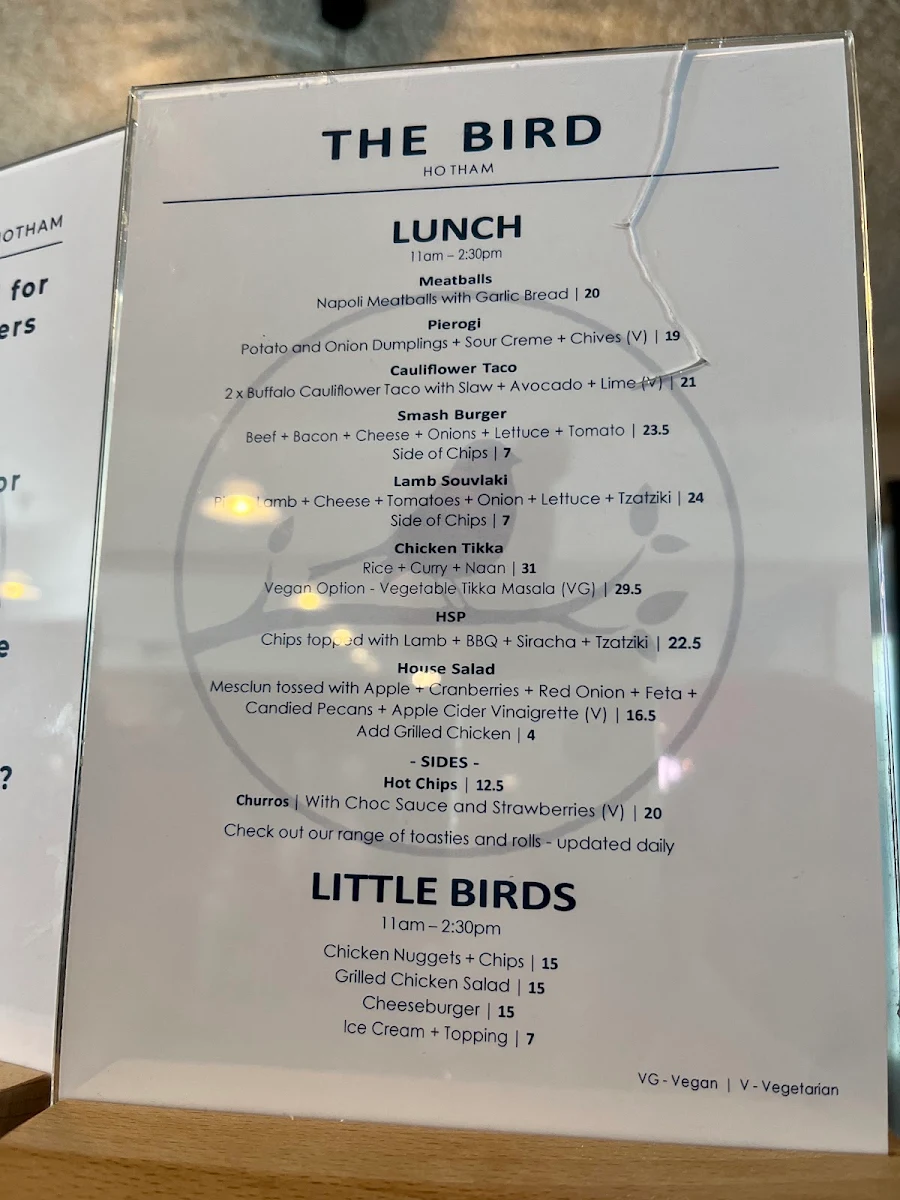 Menu, The Bird
