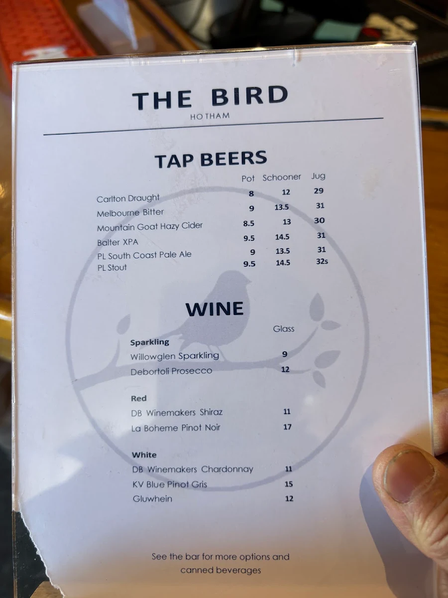Menu, The Bird