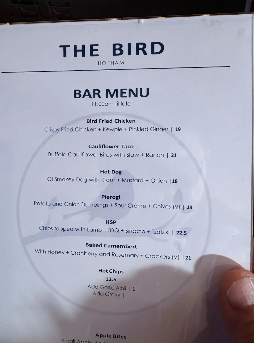 Menu, The Bird