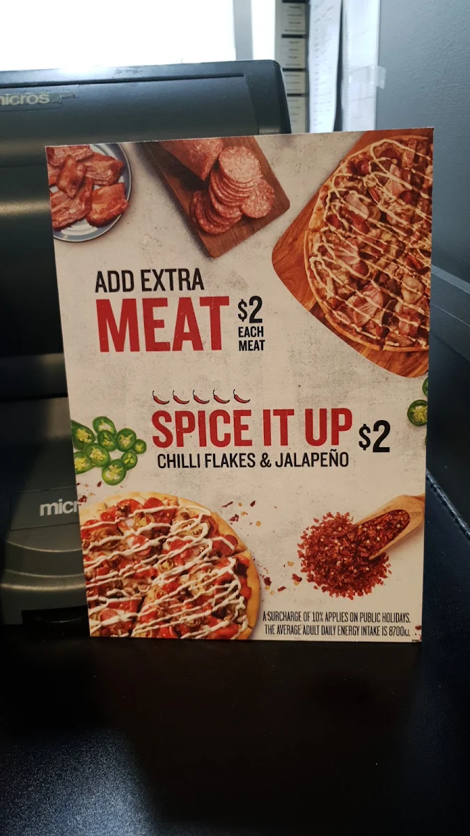 Menu, Pizza Hut Warwick