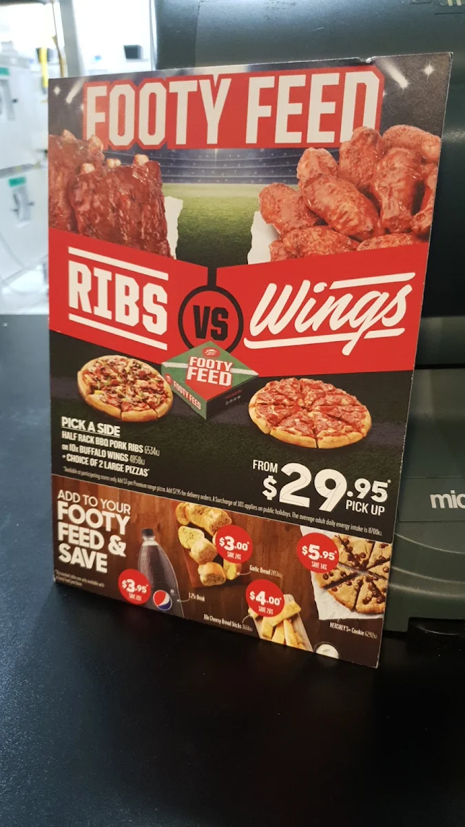 Menu, Pizza Hut Warwick