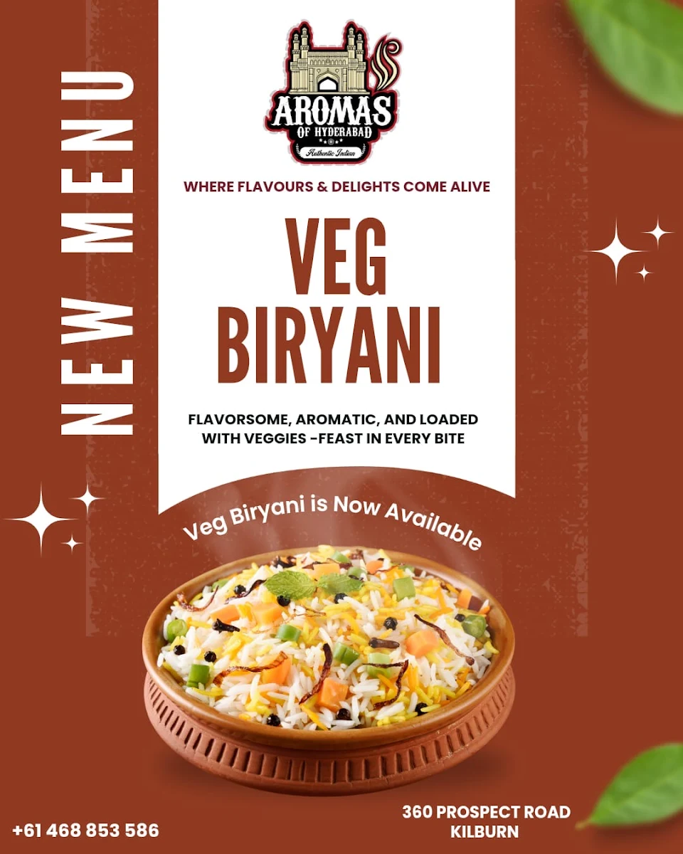 Menu, Aromas of Biryani Hyderabad | Best Indian food truck | Best Indian restaurant in Adelaide | Halal