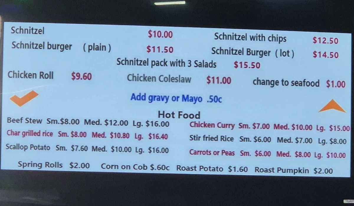 Menu, Char-Grilled Moe