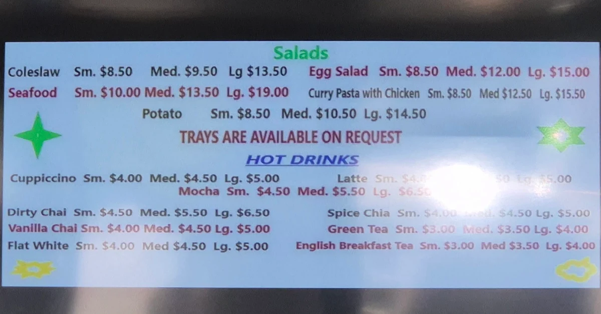 Menu, Char-Grilled Moe