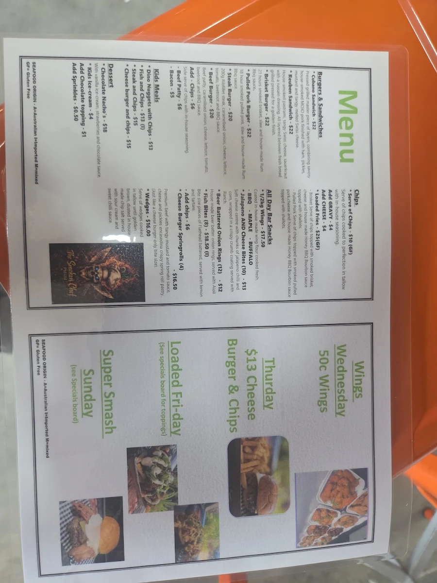 Menu, The smoken chef