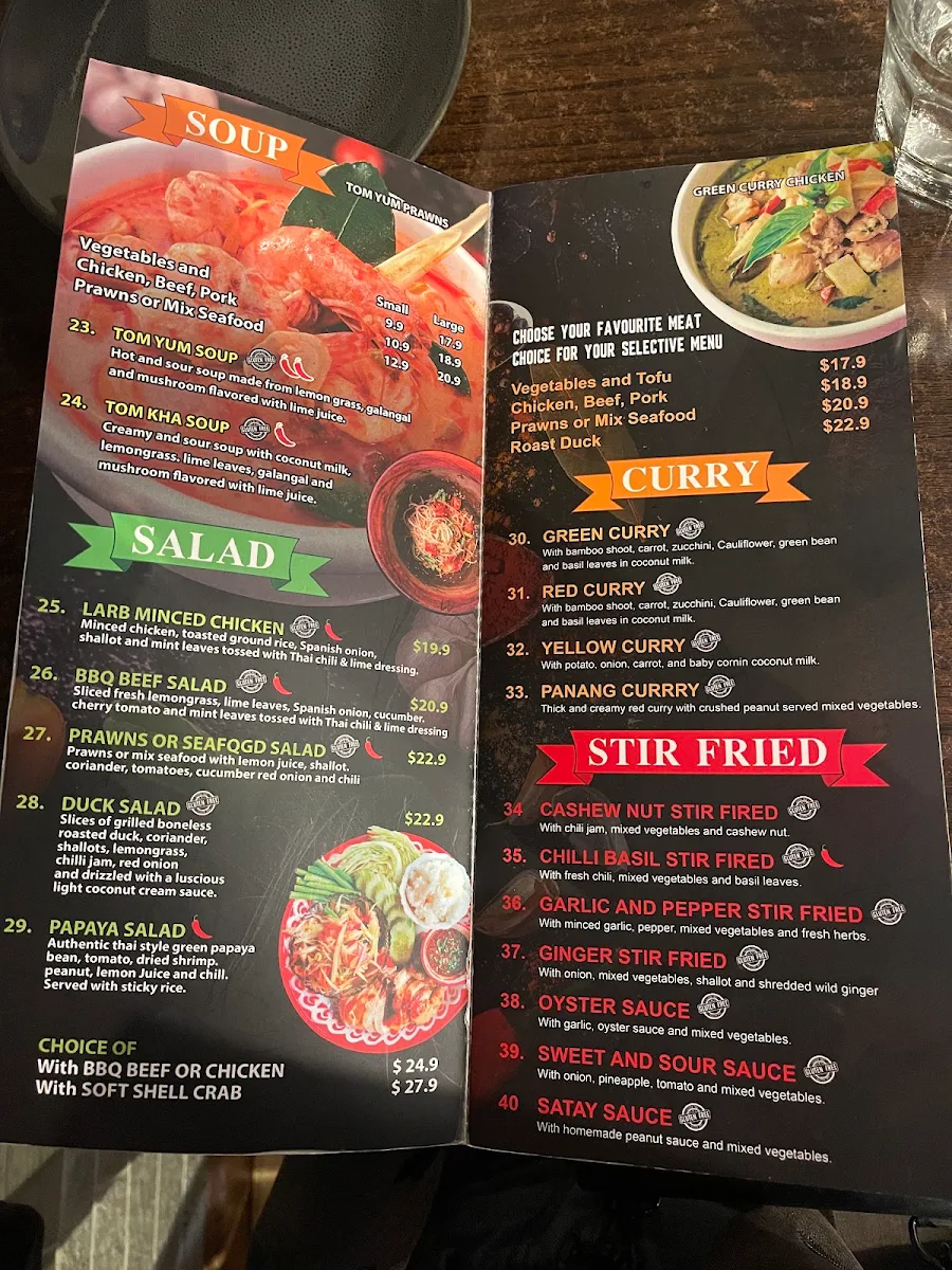Menu, The Mortlake