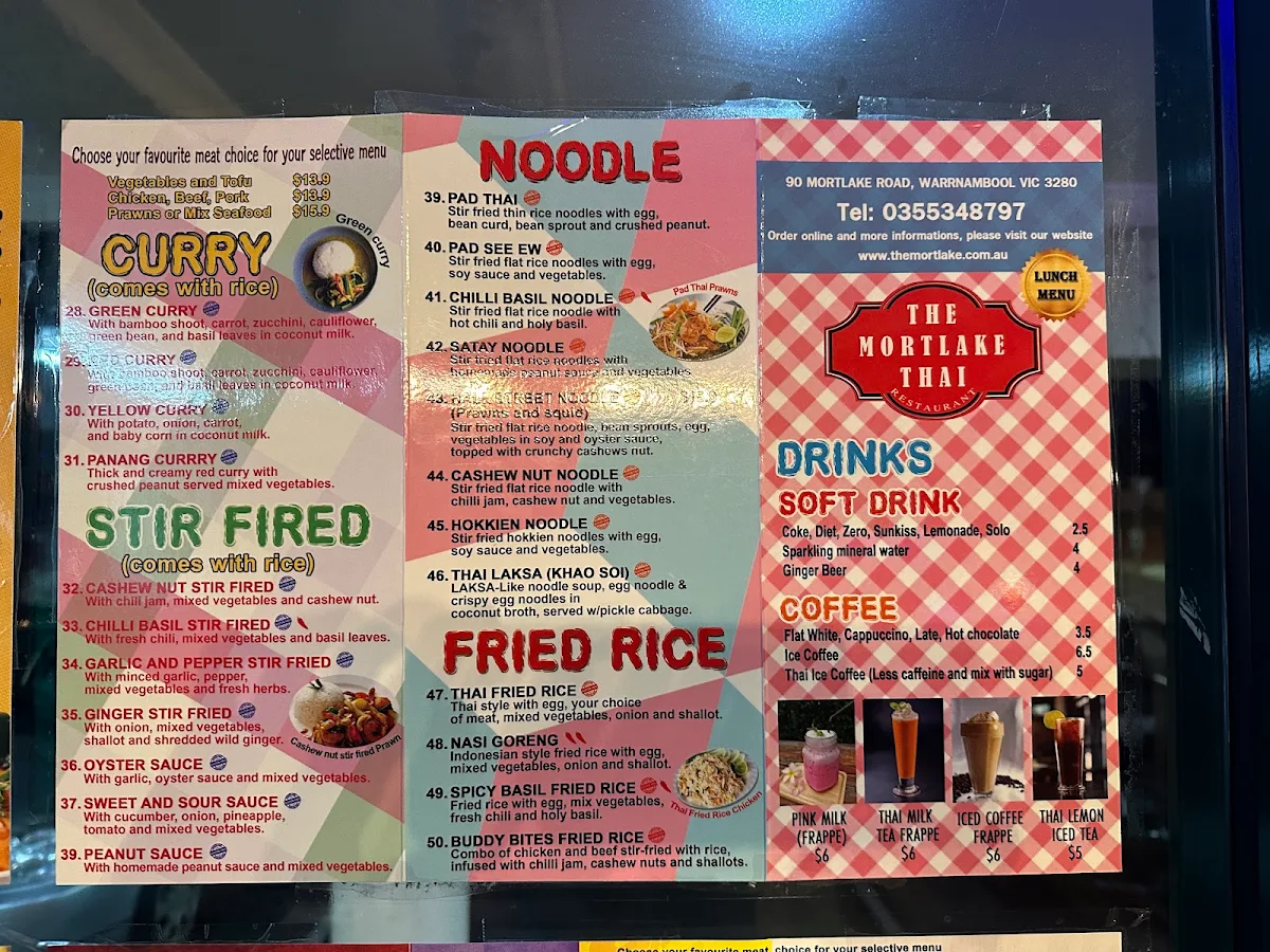 Menu, The Mortlake