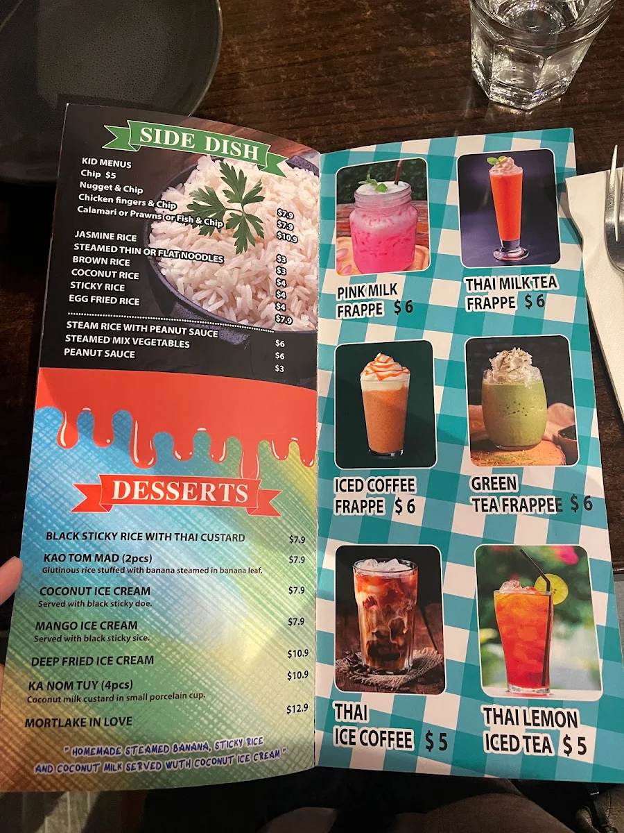 Menu, The Mortlake