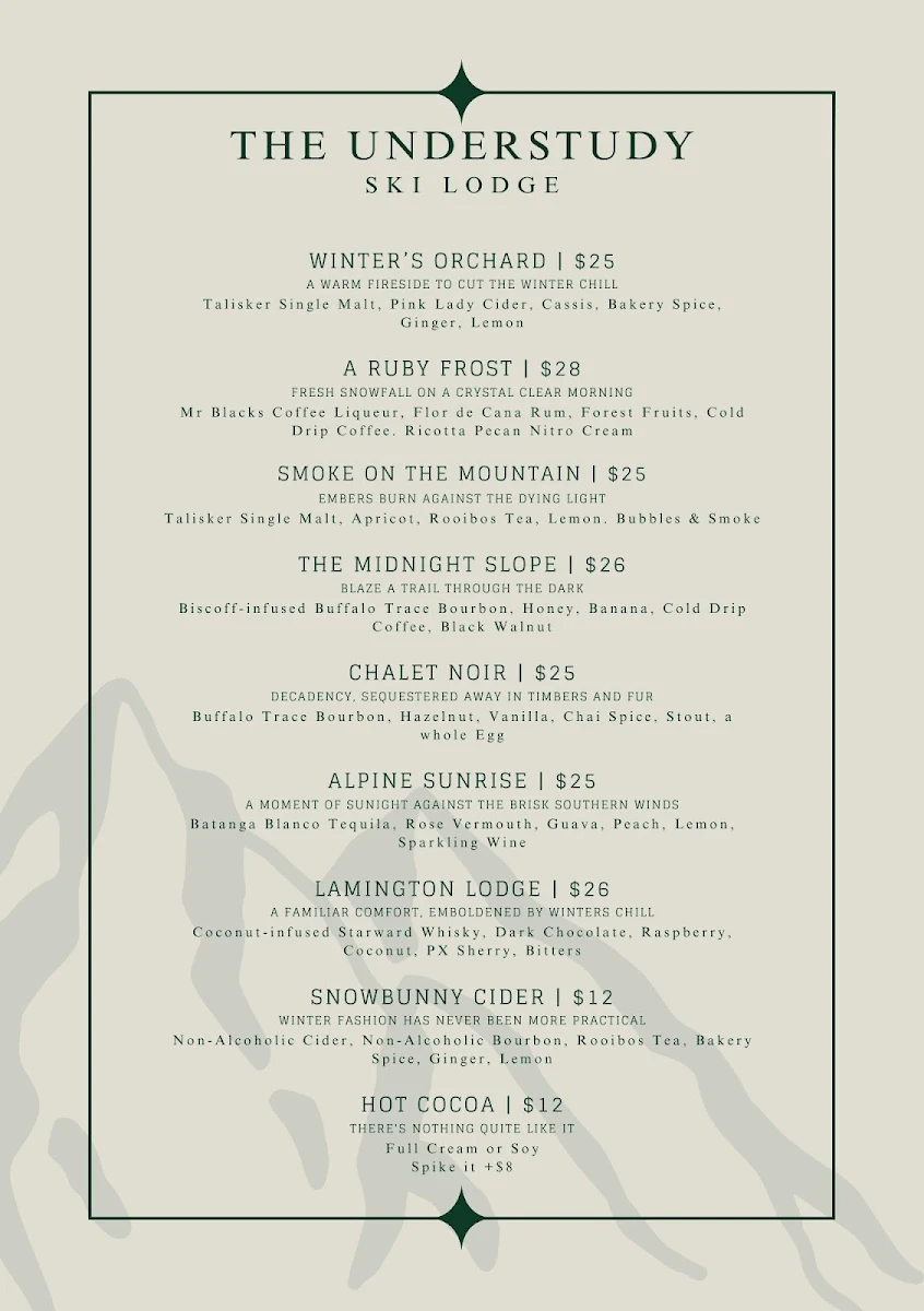 Menu, The Understudy