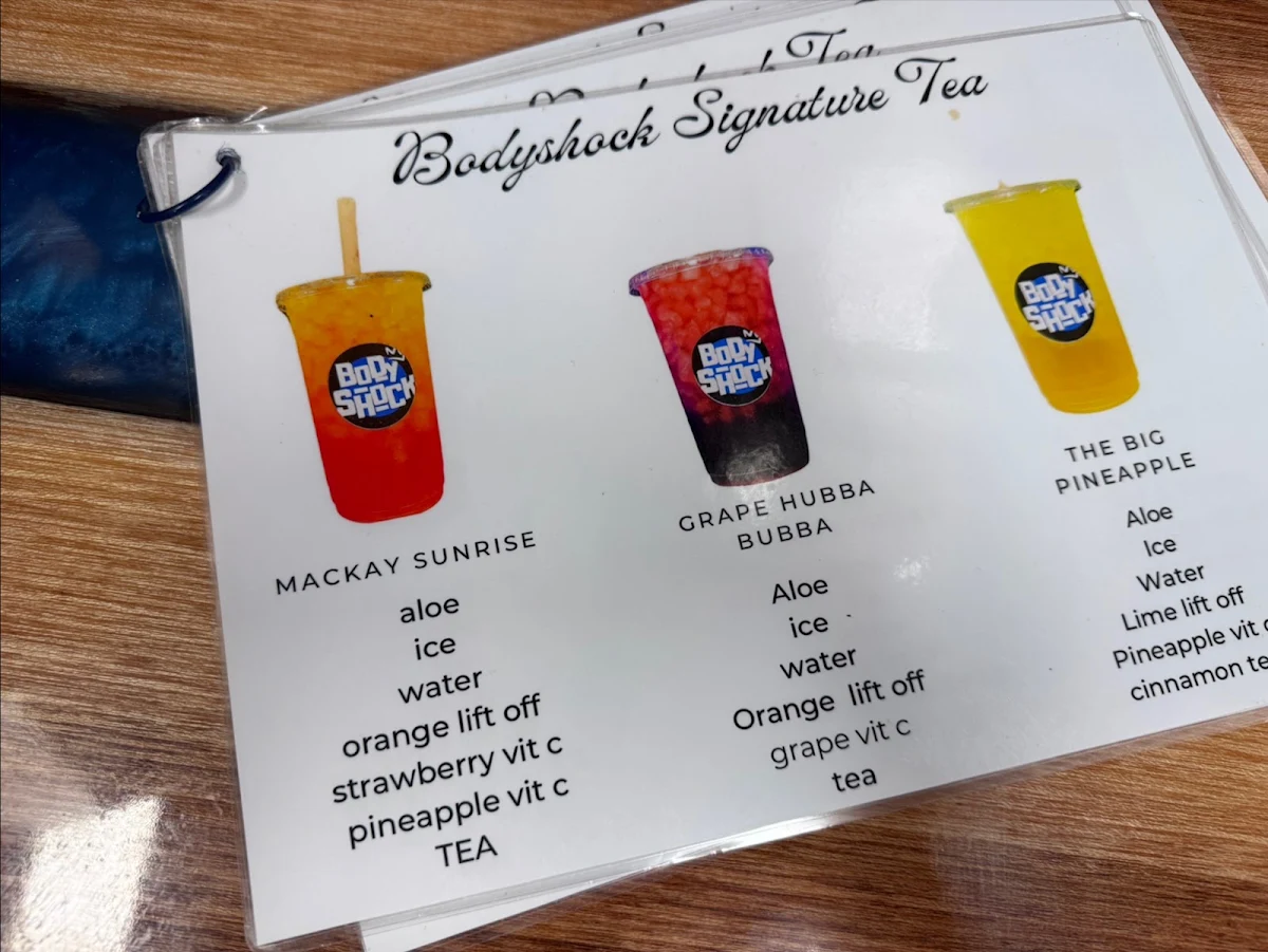 Menu, Bodyshock Nutrition