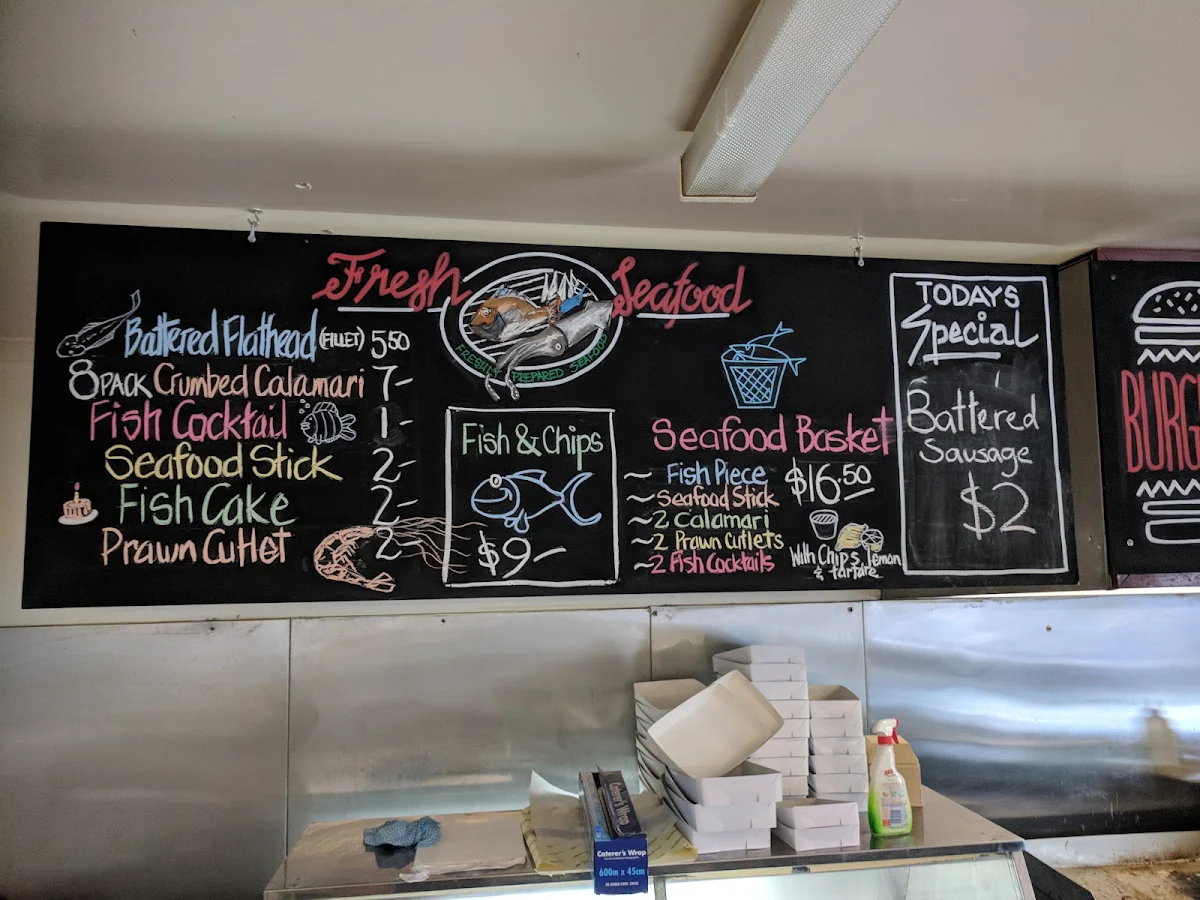 Menu, Booker Bay Cafe and Takeaway