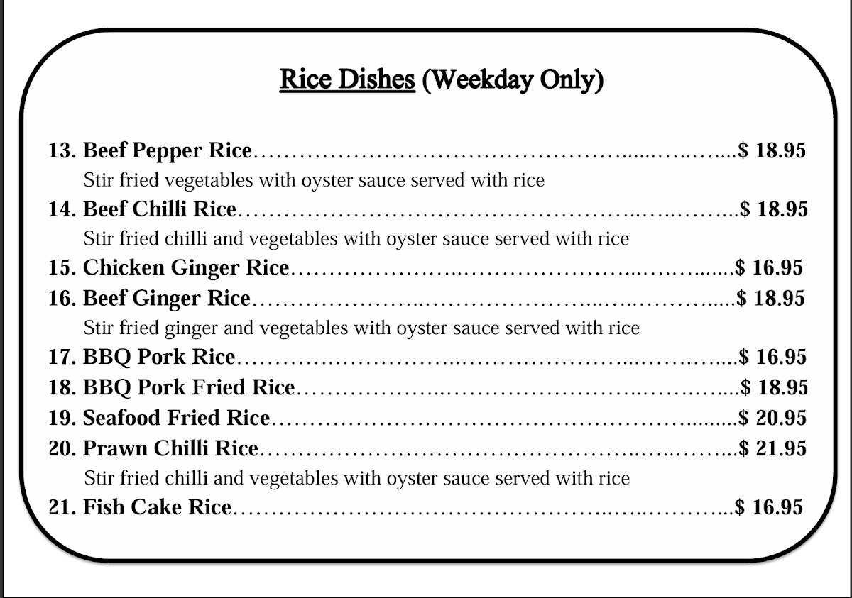 Menu, Fresh Bun Cafe