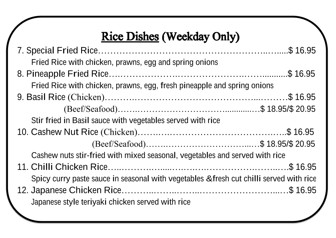 Menu, Fresh Bun Cafe
