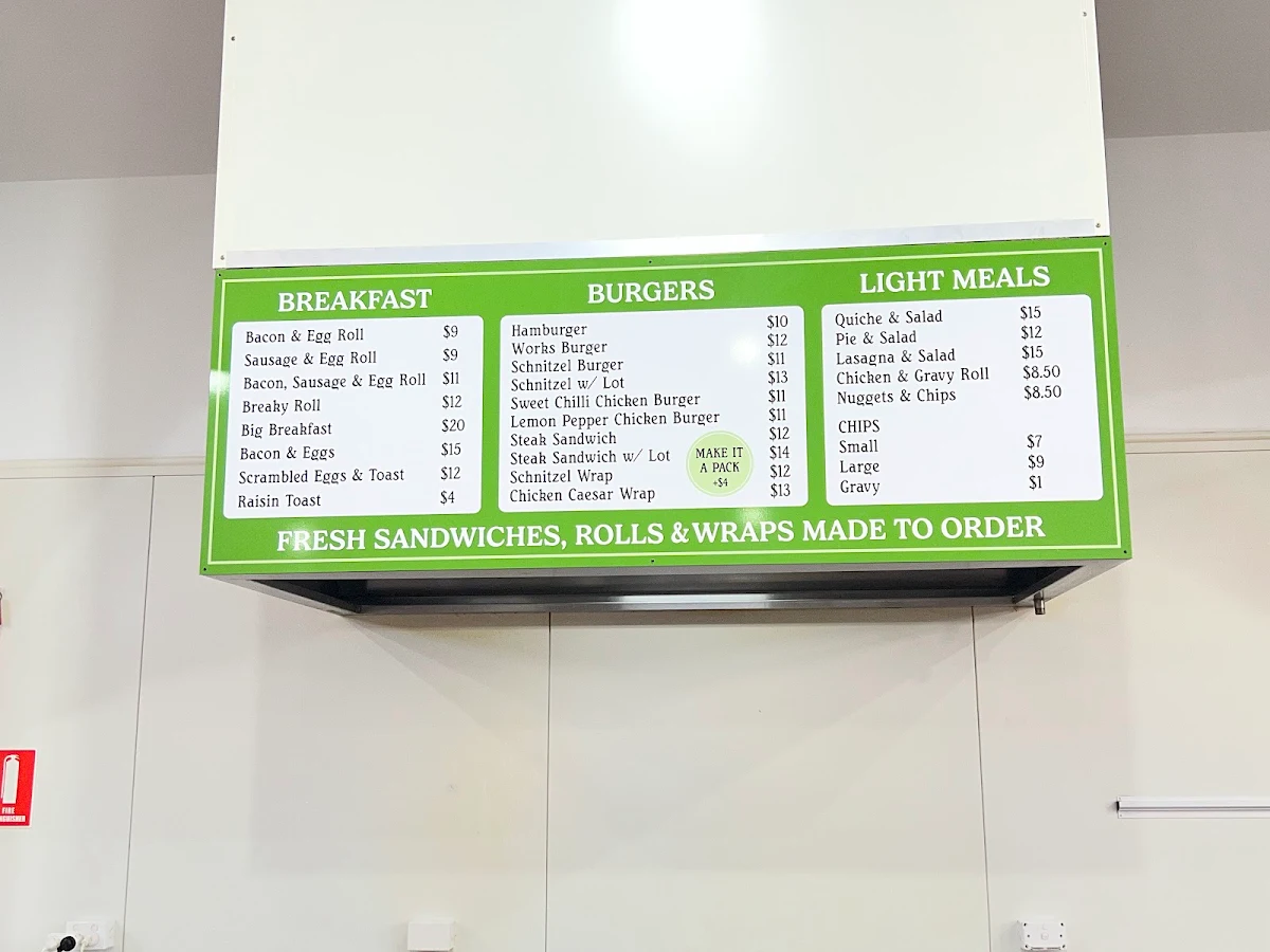 Menu, Wallerawang Bakery