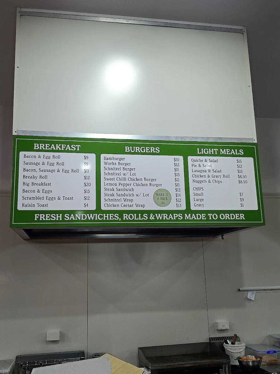 Menu, Wallerawang Bakery