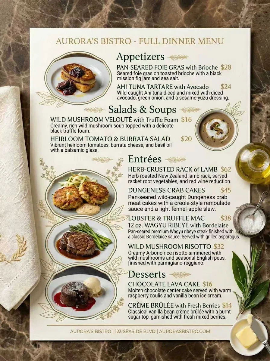 Menu, DD Western Restaurant