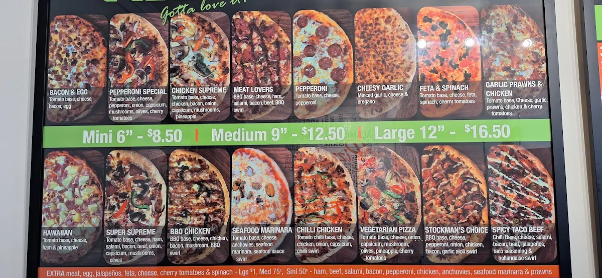 Menu, Pizza 82 Wamuran