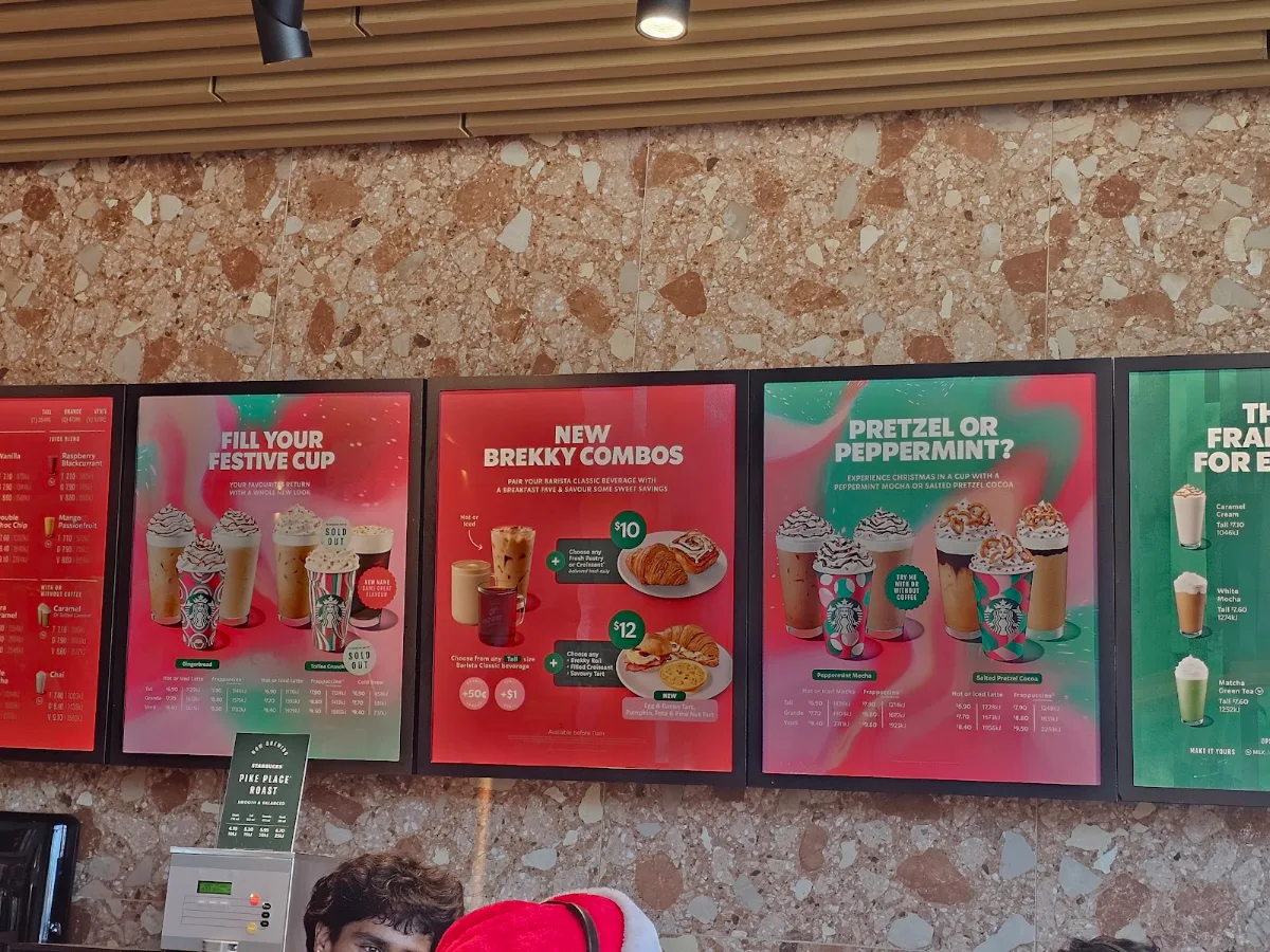 Menu, Starbucks Tarneit