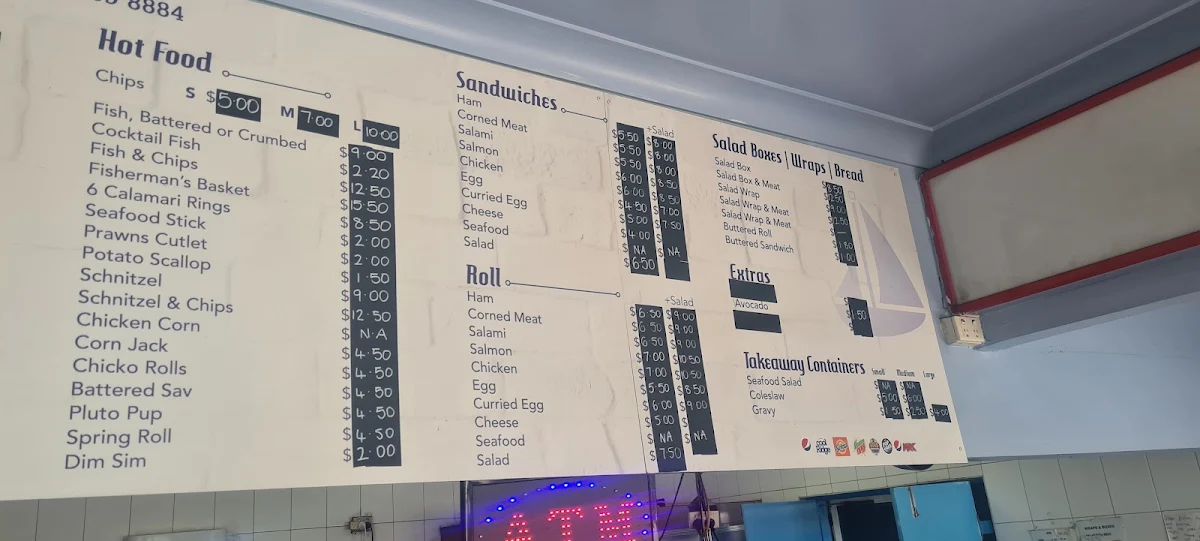 Menu, Harbourside Takeaway