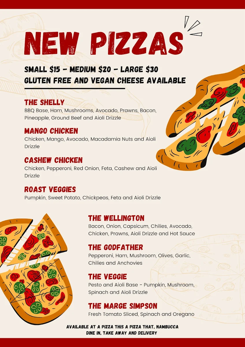 Menu, Pizza This Pizza That