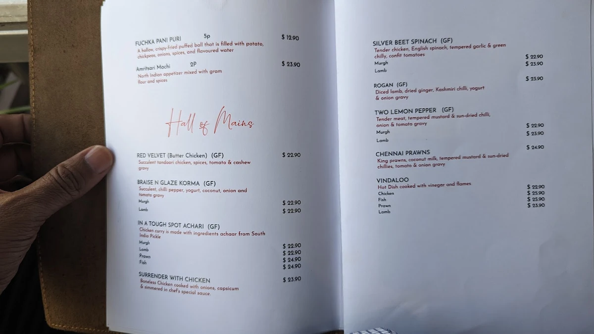 Menu, Spice Club