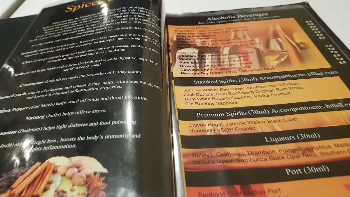 Menu, Spice Club