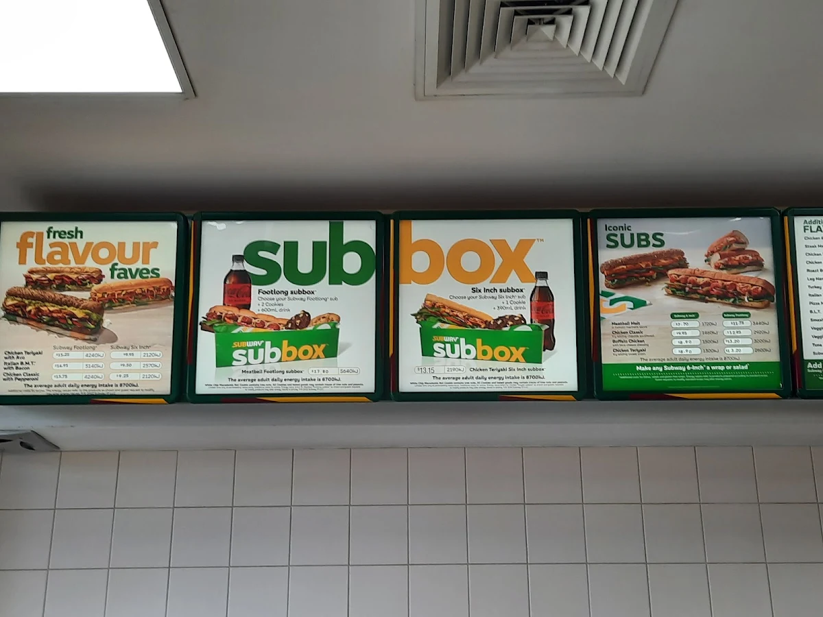 Menu, Subway