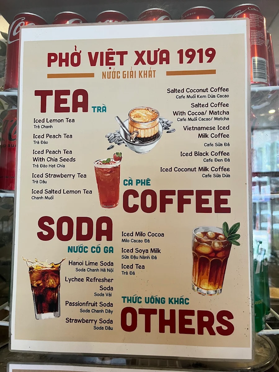 Menu, Pho Viet Xua 1919