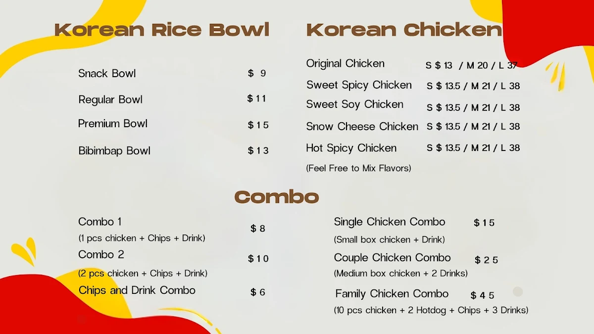 Menu, Bunsik
