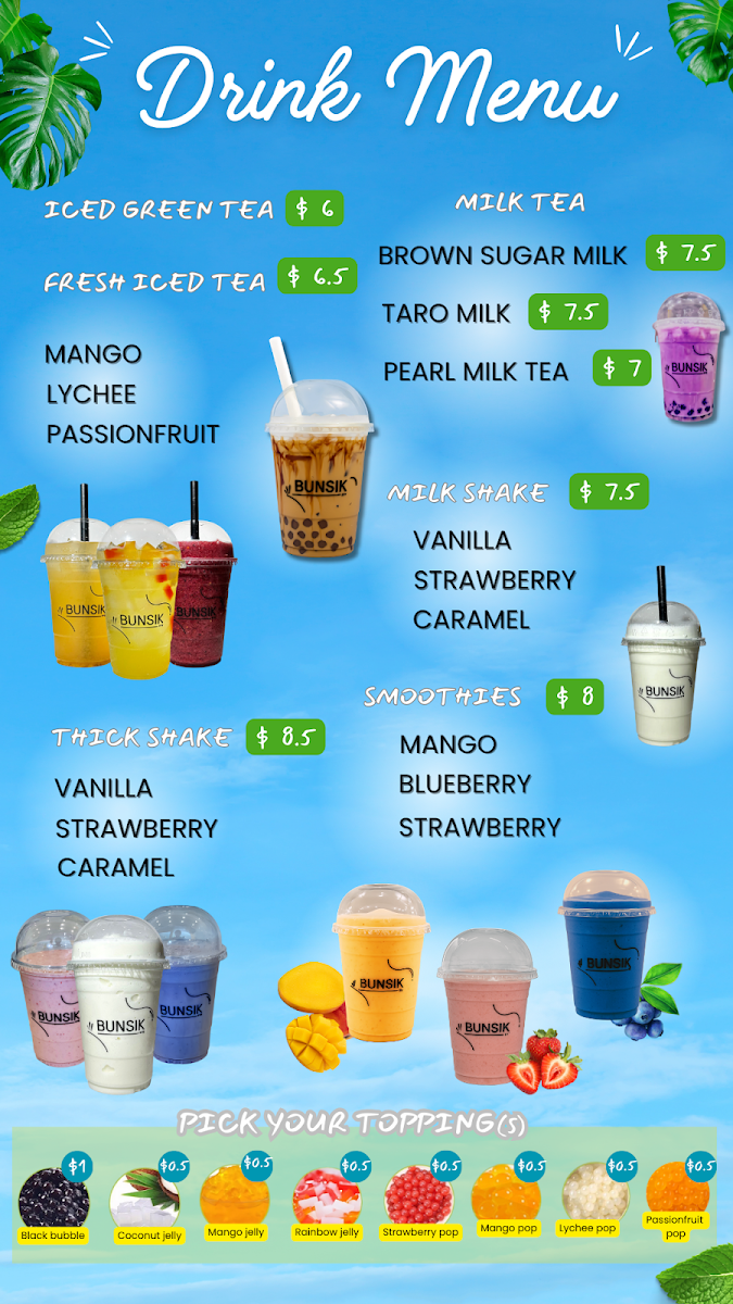 Menu, Bunsik