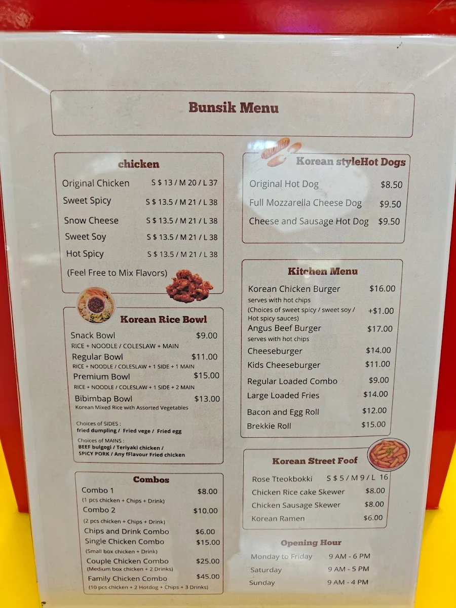 Menu, Bunsik