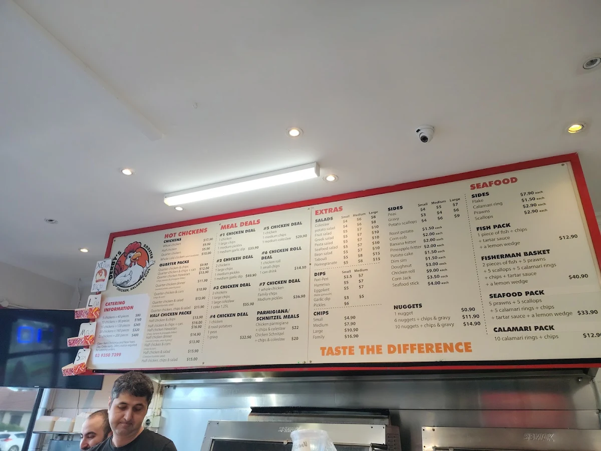 Menu, Derby's Rooster