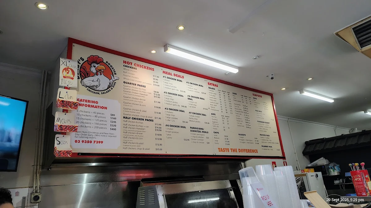 Menu, Derby's Rooster