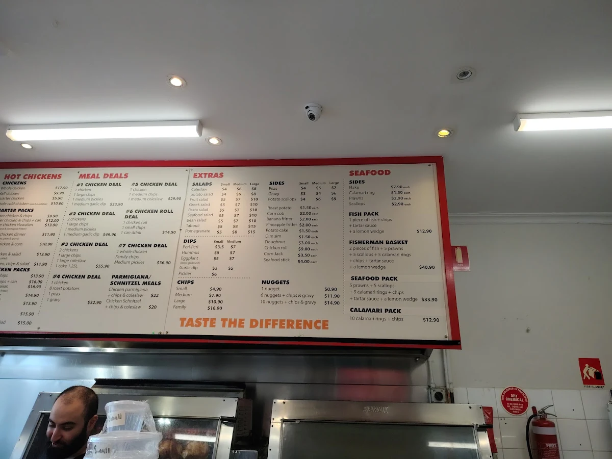 Menu, Derby's Rooster