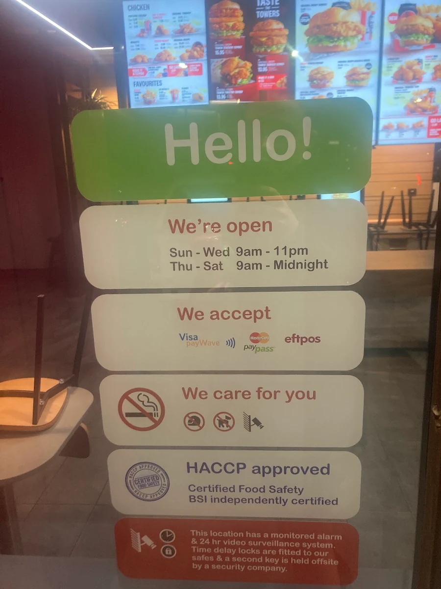 Menu, KFC Chirnside Park