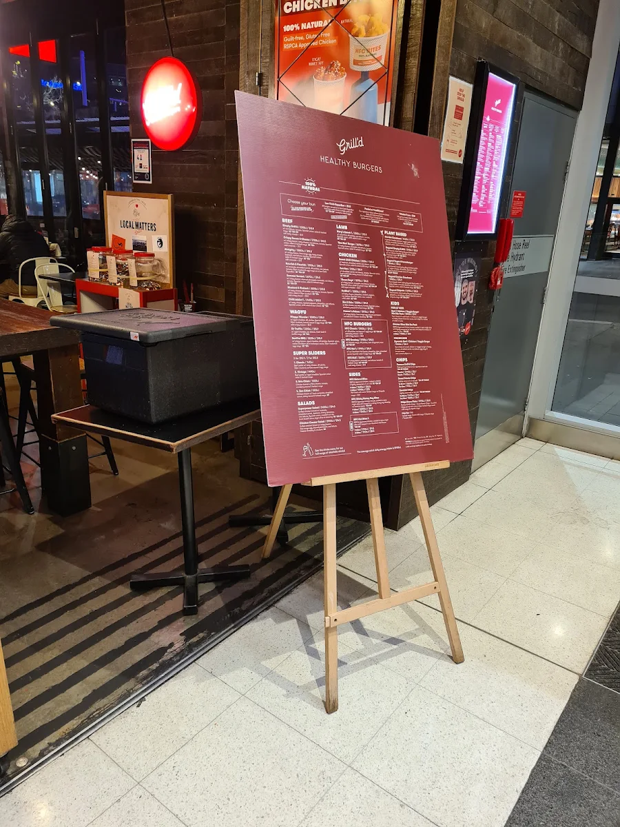Menu, Grill'd Burgers - Canberra Centre