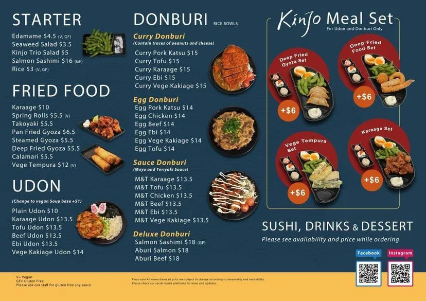 Menu, K-Chicken & Sushi